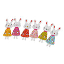 20 Pieces Cute Rabbit Shape Wooden Buttons Scrapbooking Embellishments for Sewing Kids Craft DIY Cardmaking
