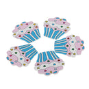 25 Pieces Colorful Wood Shapes Cake Embellishments for Scrapbooking Crafts
