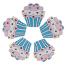 25 Pieces Colorful Wood Shapes Cake Embellishments for Scrapbooking Crafts