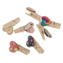 50 Pieces Mixed Color Heart Shaped Wooden Clips/Mini Bag Clips/Paper Clips/Wood Pegs