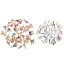 50 Pieces Mixed Color Mini Wooden Clothes Photo Paper Peg Clothespin Craft Clips