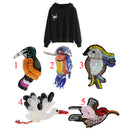 Iron/Sew on 3D Bird Patch Sequins Beads Repair Applique Cloth Paste Decorations