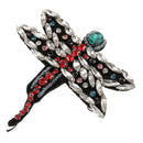 Dragonfly Patch Iron on or Sew on Rhinestone Applique for Clothes Bags Hats Decoration DIY