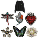Rhinestone Loveheart Patch Iron/Sew on Applique fit Dress Handbag Shoes DIY Decoration