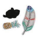 3pcs/Set Embroidery Rhinestone Bead Fruit Feather Leaf Patch Cloth Accessory