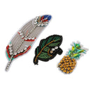 3pcs/Set Embroidery Rhinestone Bead Fruit Feather Leaf Patch Cloth Accessory