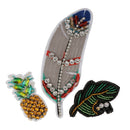 3pcs/Set Embroidery Rhinestone Bead Fruit Feather Leaf Patch Cloth Accessory