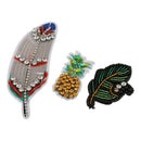 3pcs/Set Embroidery Rhinestone Bead Fruit Feather Leaf Patch Cloth Accessory
