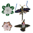 4 Pieces/Set Dragonfly Flower Sequins Rhinestones Beads Brooch Appliques Patches for Clothing Decoration