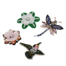 4 Pieces/Set Dragonfly Flower Sequins Rhinestones Beads Brooch Appliques Patches for Clothing Decoration