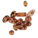 100 Pieces Wooden Boho Mixed Large Hole European Beads for Crafts Jewelry Making
