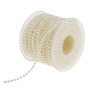 20 Meters Pearl Beads Chain Ribbon Trim For Wedding Dress Decor Scrapbooking Craft Projects Embellishments DIY Beige