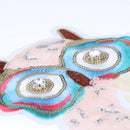 Owl Shape Sequins Patch Applique Fabric Embellishment for DIY Crafts Sewing Embroidery Decoration 25x15cm