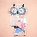 Owl Shape Sequins Patch Applique Fabric Embellishment for DIY Crafts Sewing Embroidery Decoration 25x15cm