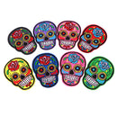 8 Pieces Sugar Skull Iron On/Sew Cloth Patch Badge Mexico Day of the Dead Appliques