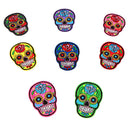 8 Pieces Sugar Skull Iron On/Sew Cloth Patch Badge Mexico Day of the Dead Appliques