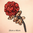 3D Rose Motif Iron/Sew on Embroidered Patch Applique Badge Dress Decoration