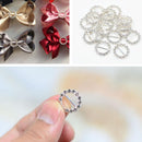 16 Pieces Round Shape Rhinestone Ribbon Buckles Sliders for Wedding Invitation Party Favor Silver 14mm