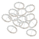 16 Pieces Oval Shape Rhinestone Ribbon Buckles Sliders for Wedding Invitation Party Favor Silver 10x20mm