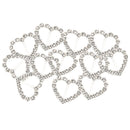 16 Pieces Heart Shape Rhinestone Ribbon Buckles Sliders for Wedding Invitation Party Favor Silver 17x18mm