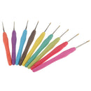 9 Sizes Colorful Crochet Hooks Needles Set with Soft Handle 0.5mm-2.5mm