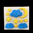 Moon Star Cloud Silicone Mould Sugar Paste Cake Baking Mold Chocolate Candy Gummy Maker Ice Jelly Tray