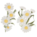 2 Pieces/Set Chrysanthemum Flower Lace Embroidered Floral Patches Fabric Applique Sewing on Clothes Dress