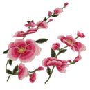 2 Pieces/Set Lotus Flower Lace Embroidered Floral Patches Fabric Applique Sewing on Clothes Dress