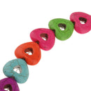 20 Pieces/Strand Hollow Heart Shape Gemstone Turquoise Beads for Jewelry Making DIY Necklace Bracelet 15mm