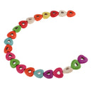 20 Pieces/Strand Hollow Heart Shape Gemstone Turquoise Beads for Jewelry Making DIY Necklace Bracelet 15mm