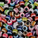 100 Pieces Mixed Color Round Eye Design Resin Plastic Beads for Jewelry Making DIY Bracelet Necklace 8mm