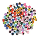 100 Pieces Mixed Color Round Eye Design Resin Plastic Beads for Jewelry Making DIY Bracelet Necklace 8mm