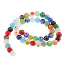 Mix Color Millefiori Lampwork Glass Round Beads Loose Spacer Beads for Jewelry Making Crafts 8mm