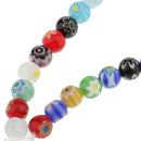 Mix Color Millefiori Lampwork Glass Round Beads Loose Spacer Beads for Jewelry Making Crafts 8mm