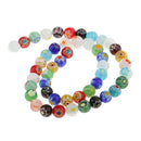Mix Color Millefiori Lampwork Glass Round Beads Loose Spacer Beads for Jewelry Making Crafts 8mm