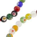 Wholesale Mix Colors Millefiori Flower Lampwork Glass Round Beads Loose Spacer Beads DIY Accessories 10mm