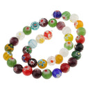 Wholesale Mix Colors Millefiori Flower Lampwork Glass Round Beads Loose Spacer Beads DIY Accessories 10mm