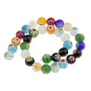 Mix Color Millefiori Lampwork Glass Round Beads Loose Spacer Beads for Jewelry Making Crafts 12mm