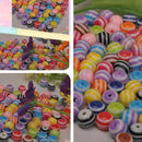100 Pieces Mixed Color Round Striped Resin Plastic Beads for Jewelry Making DIY Bracelet Necklace 10mm