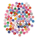 100 Pieces Mixed Color Round Striped Resin Plastic Beads for Jewelry Making DIY Bracelet Necklace 10mm