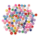 100 Pieces Mixed Color Round Striped Resin Plastic Beads for Jewelry Making DIY Bracelet Necklace 10mm