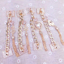 New Stylish Plating Frame Pearl Tassel Bracelet Metal Chain Holder Protector Phone Case Accessories
