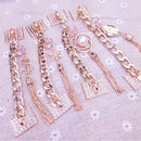 New Stylish Plating Frame Pearl Tassel Bracelet Metal Chain Holder Protector Phone Case Accessories