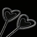 80 Pieces 13" Plastic Heart Head Floral Picks Card Holder for Flower Arrangement
