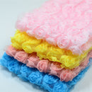 3 Yard 6-Rows Rose Flower Chiffon Sewing Lace Trim Fabric Craft Projects Hat Clothes Decor Wedding Party DIY Blue