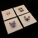 4 Pieces Assorted Cats Pattern Hand Dyed Printed Cotton Fabric Sewing DIY Patchwork 15x15cm