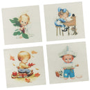 4 Pieces Hand-Dyed Cotton Linen Quilt Fabric for Sewing Patchwork Purse Handbag Throw Pillow Cushion Covers