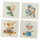 4 Pieces Hand-Dyed Cotton Linen Quilt Fabric for Sewing Patchwork Purse Handbag Throw Pillow Cushion Covers