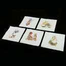 5 Pieces Assorted Country Girl Pattern Hand Dyed Printed Cotton Fabric Sewing DIY Patchwork 15x15cm