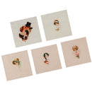 5 Piece Hand Dyed Beauty Printed Cotton Fabric Canvas for Patchwork Quilting Craft DIY Bag Purse Making
